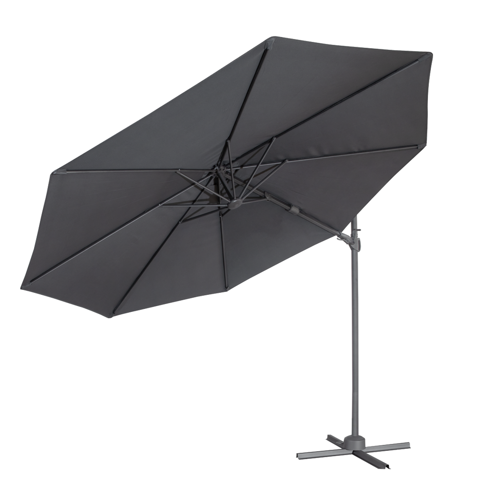 Cantilever Parasol with 360° Rotation, Tilt & Cover 3m - Grey DG267
