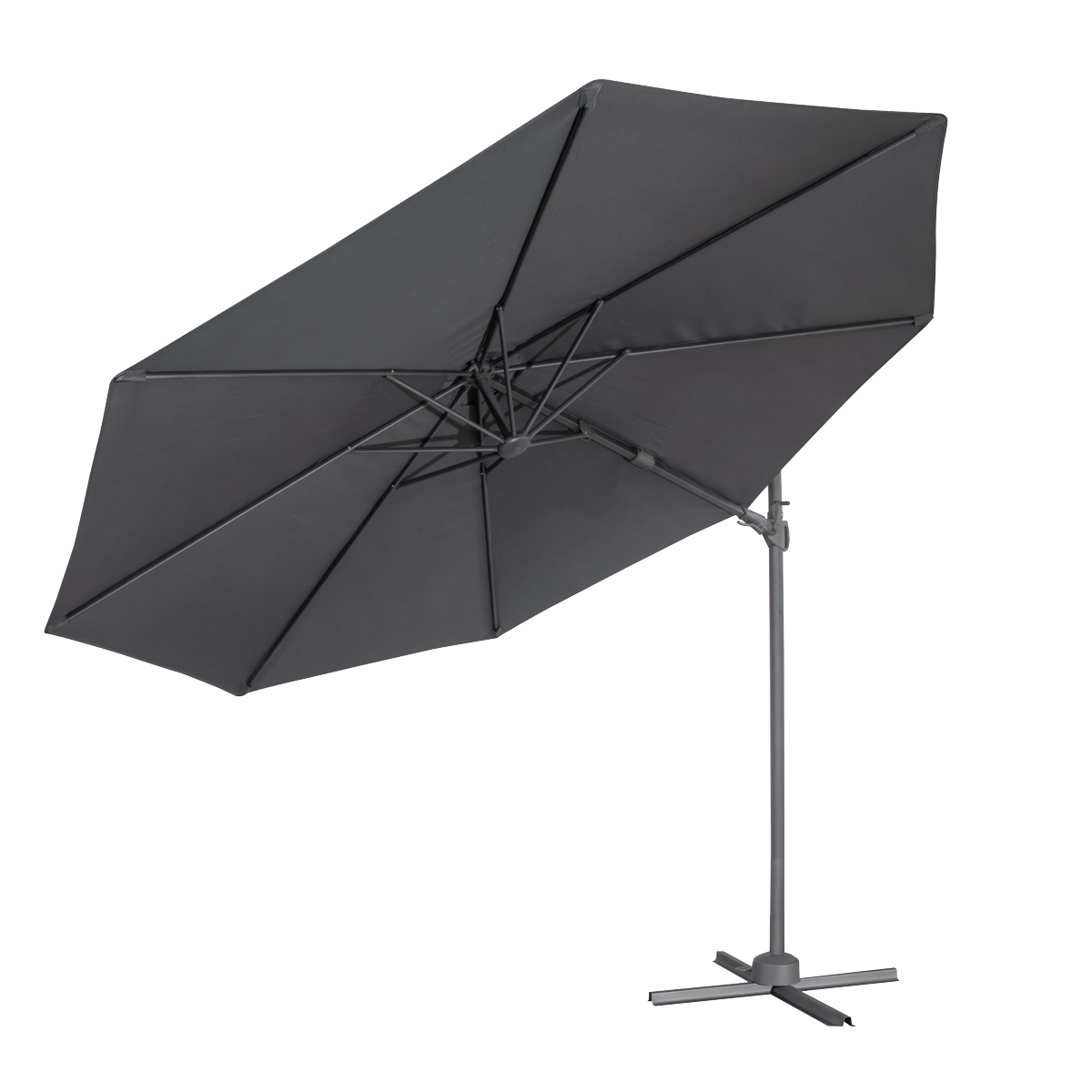 Cantilever Parasol with 360° Rotation, Tilt & Cover 3m - Grey DG267