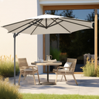 Cantilever Parasol with 360° Rotation, Tilt & Cover 3m - Cream DG268