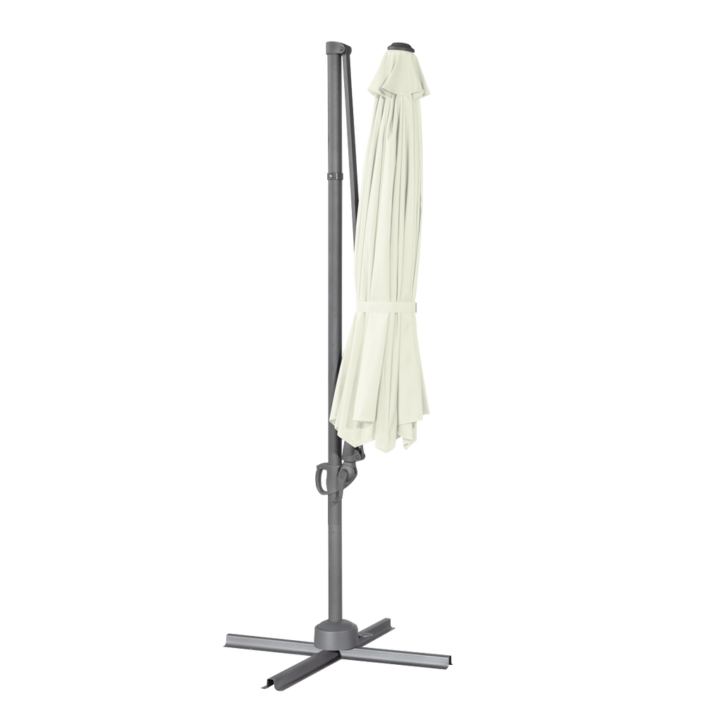 Cantilever Parasol with 360° Rotation, Tilt & Cover 3m - Cream DG268