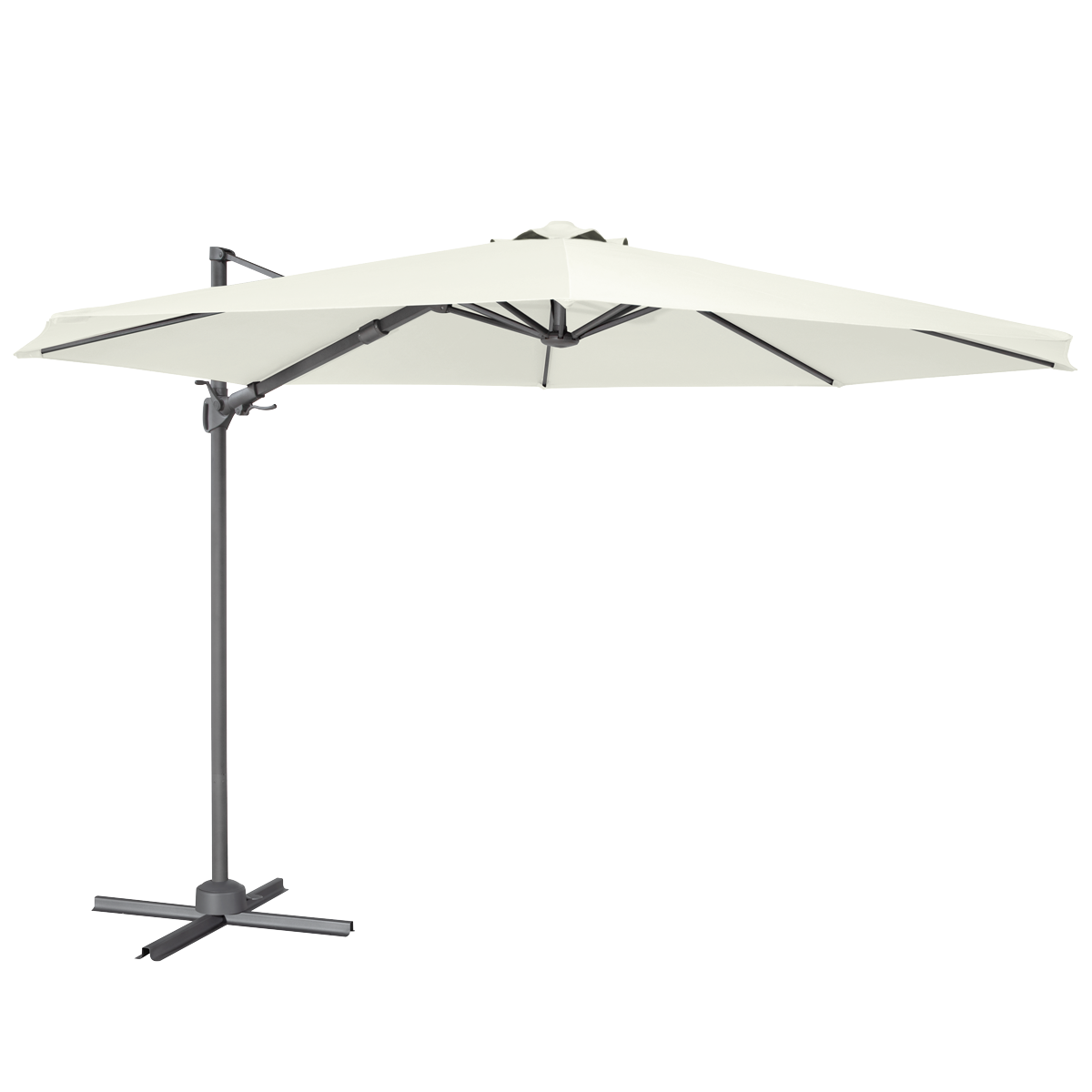 Cantilever Parasol with 360° Rotation, Tilt & Cover 3m - Cream DG268