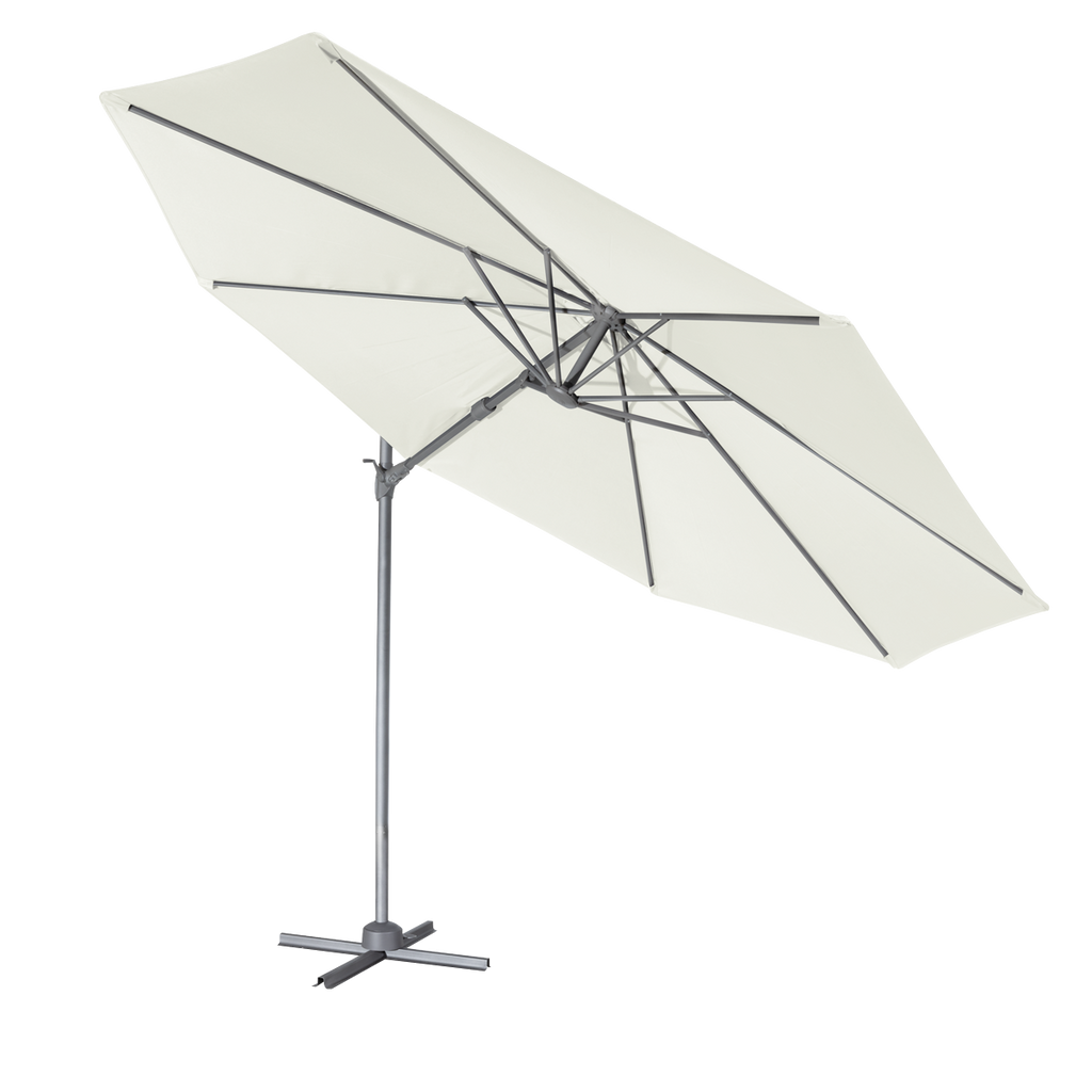 Cantilever Parasol with 360° Rotation, Tilt & Cover 3m - Cream DG268