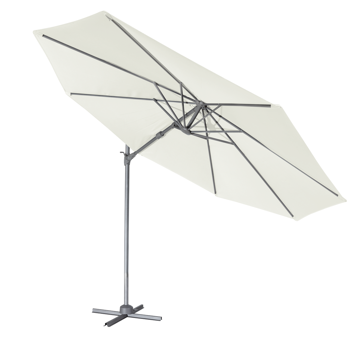Cantilever Parasol with 360° Rotation, Tilt & Cover 3m - Cream DG268
