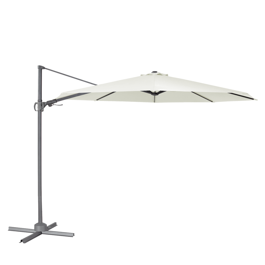 Cantilever Parasol with 360° Rotation, Tilt & Cover 3m - Cream DG268