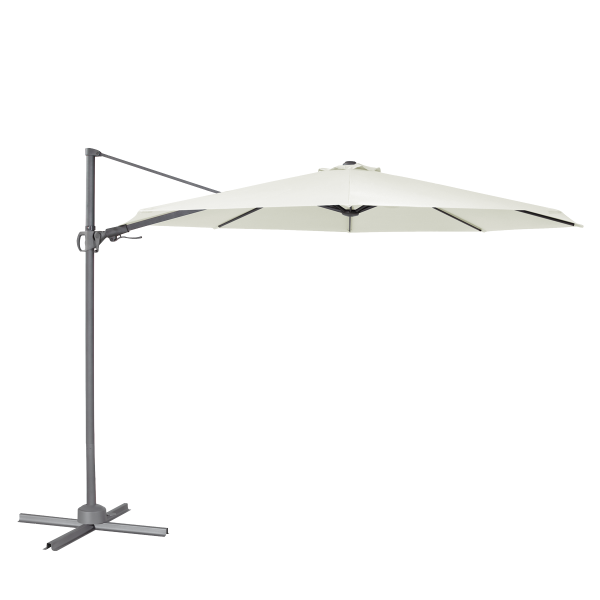 Cantilever Parasol with 360° Rotation, Tilt & Cover 3m - Cream DG268