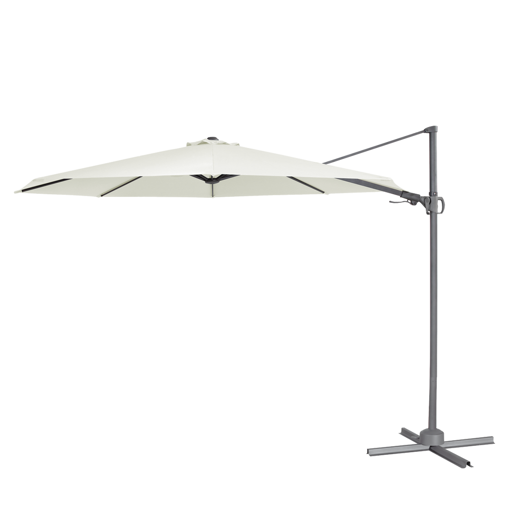 Cantilever Parasol with 360° Rotation, Tilt & Cover 3m - Cream DG268