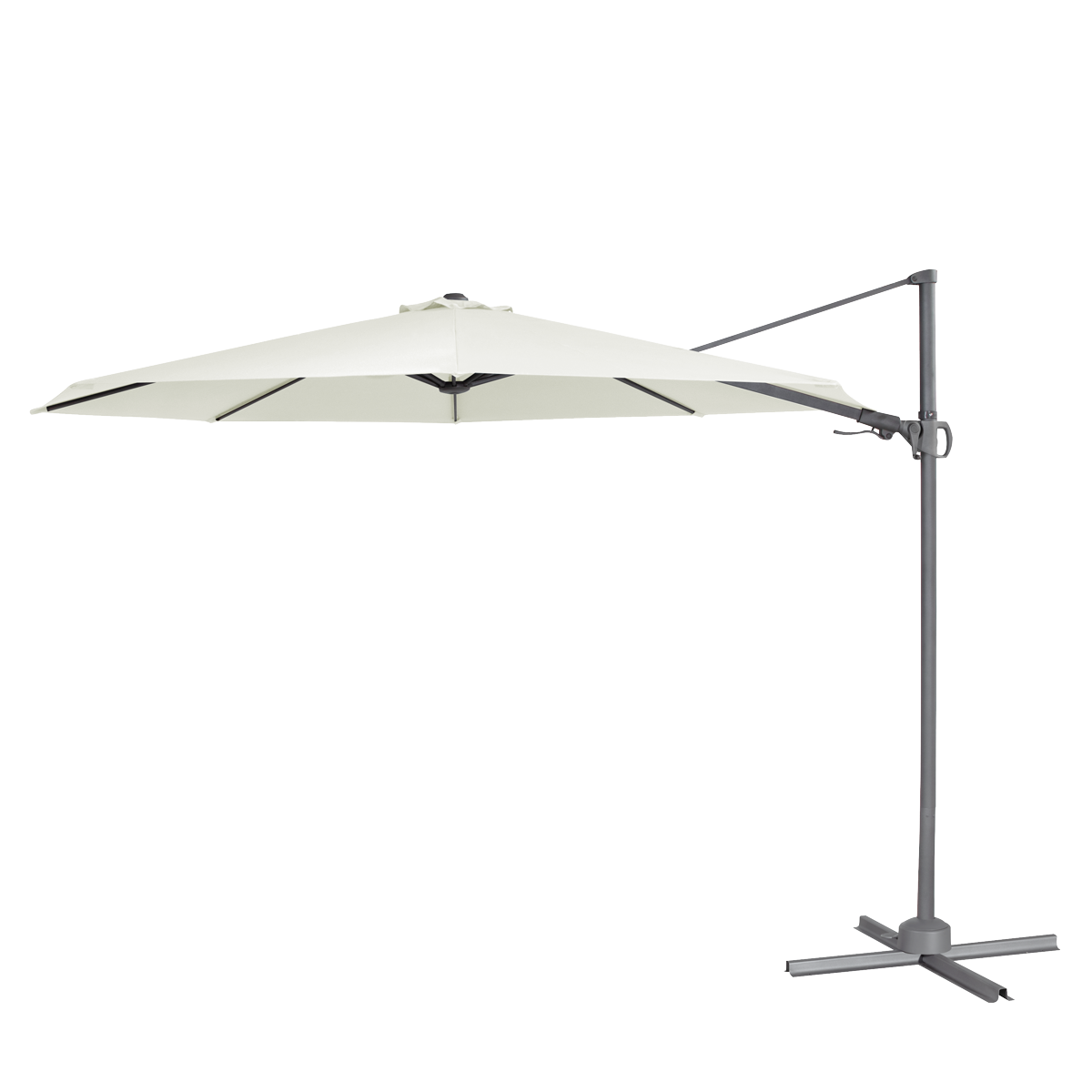 Cantilever Parasol with 360° Rotation, Tilt & Cover 3m - Cream DG268