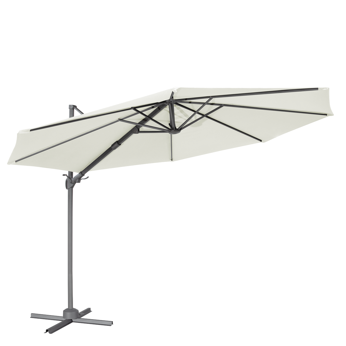 Cantilever Parasol with 360° Rotation, Tilt & Cover 3m - Cream DG268