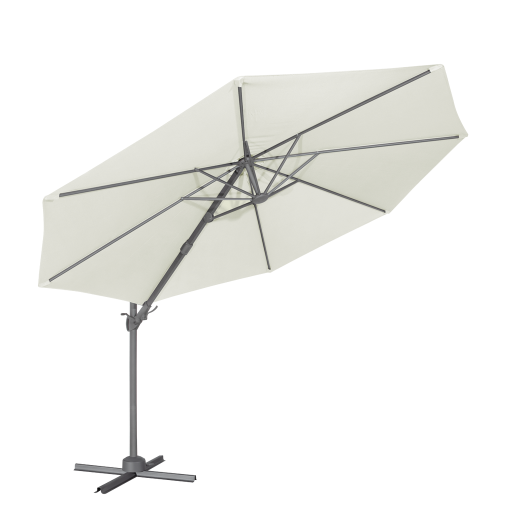 Cantilever Parasol with 360° Rotation, Tilt & Cover 3m - Cream DG268