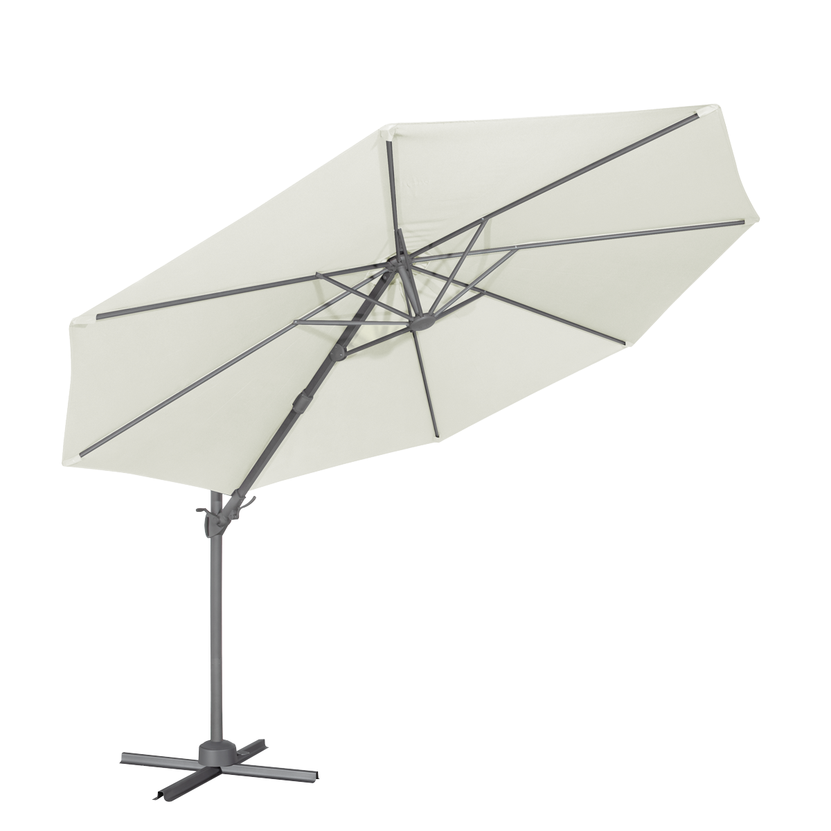 Cantilever Parasol with 360° Rotation, Tilt & Cover 3m - Cream DG268