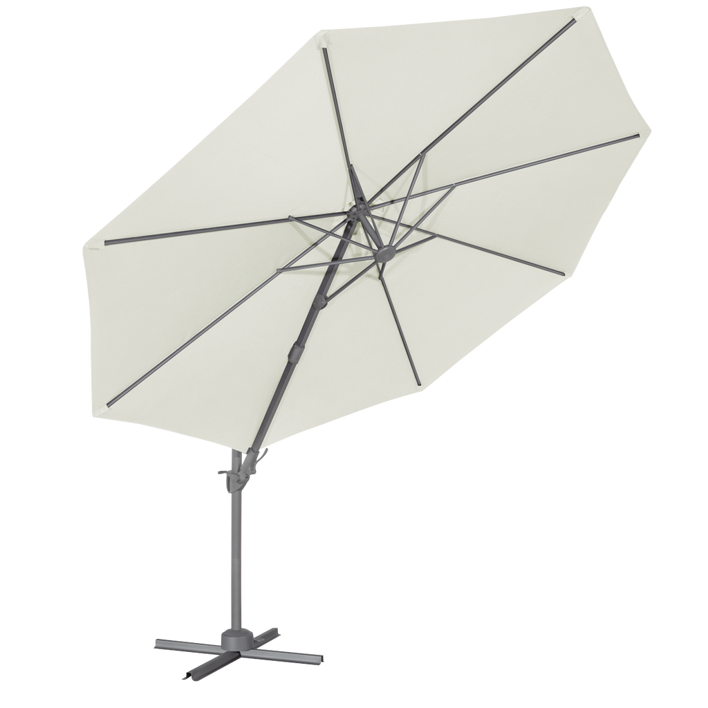 Cantilever Parasol with 360° Rotation, Tilt & Cover 3m - Cream DG268