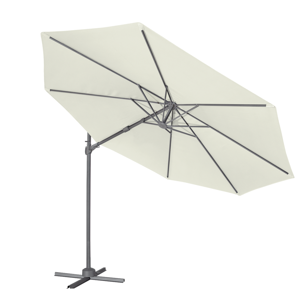 Cantilever Parasol with 360° Rotation, Tilt & Cover 3m - Cream DG268