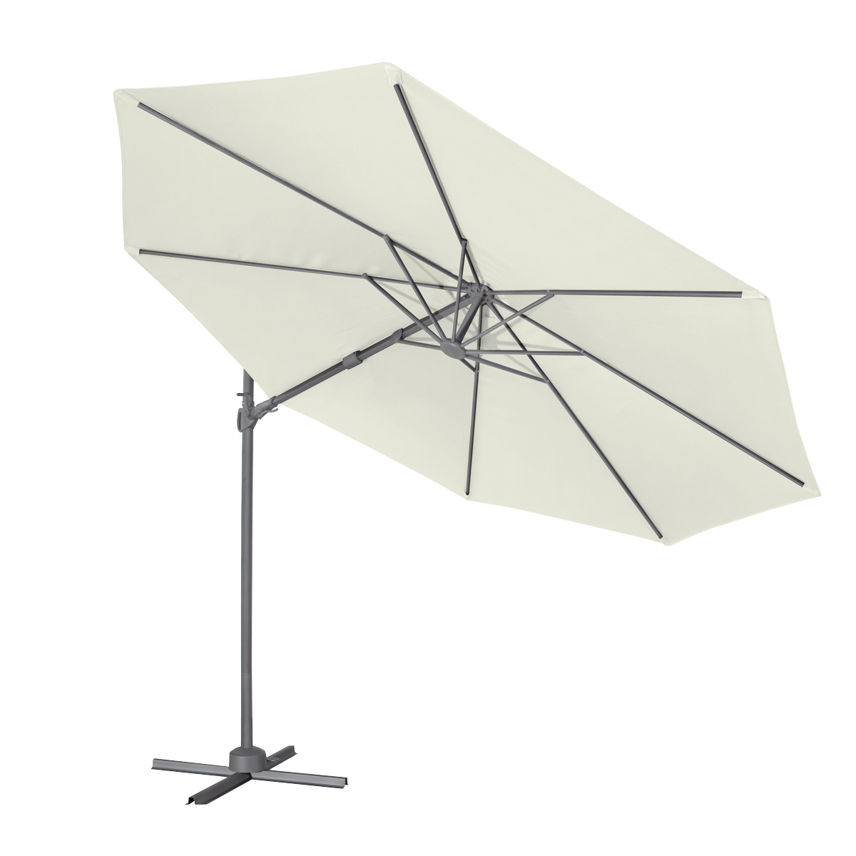 Cantilever Parasol with 360° Rotation, Tilt & Cover 3m - Cream DG268