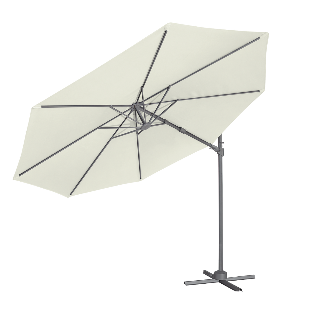Cantilever Parasol with 360° Rotation, Tilt & Cover 3m - Cream DG268