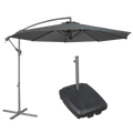 Banana Parasol with Cover & Base 3m - Grey DG270