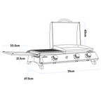 3 Burner Stainless Steel Portable Gas Plancha/Grill 8.5kW DG276