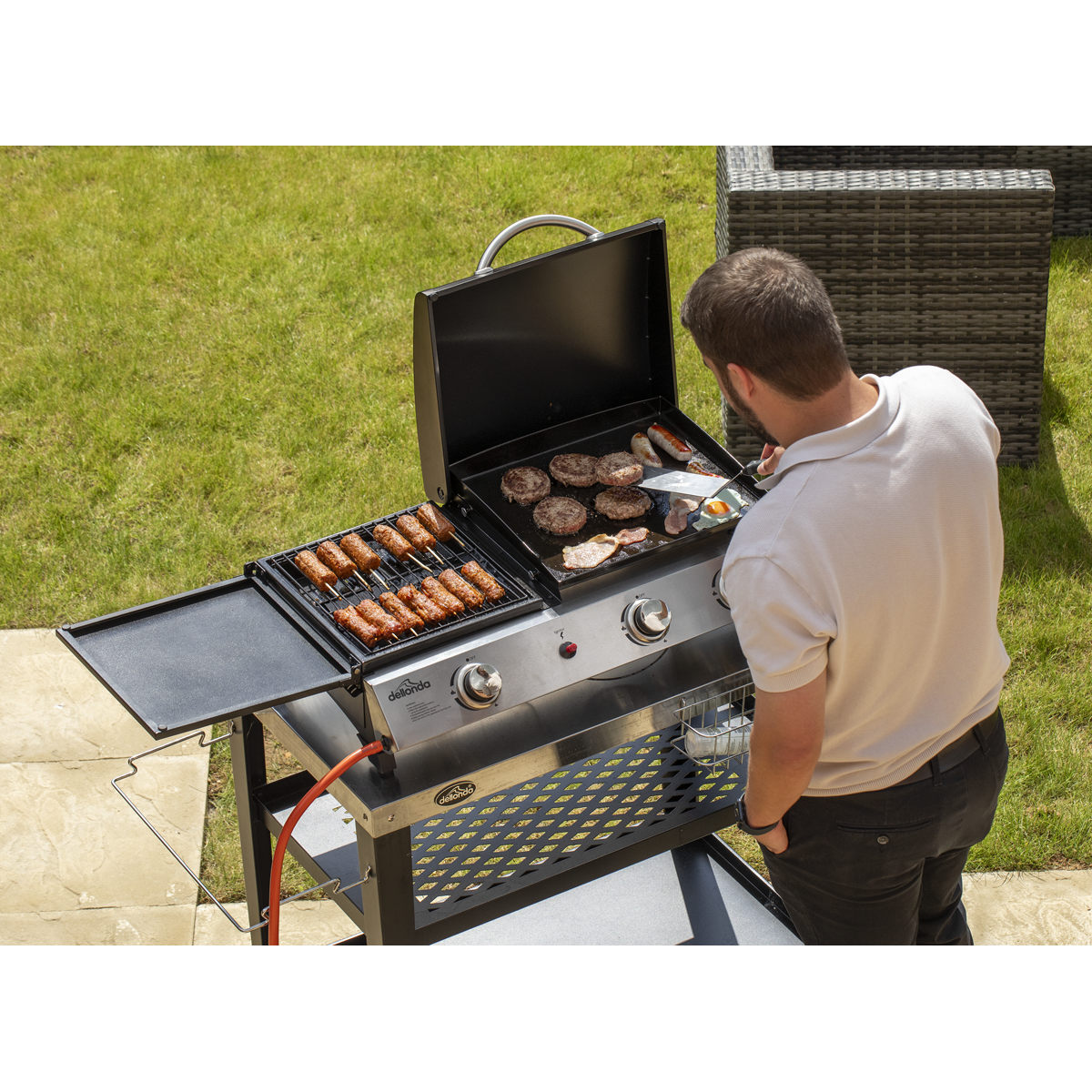 3 Burner Stainless Steel Portable Gas Plancha/Grill 8.5kW DG276