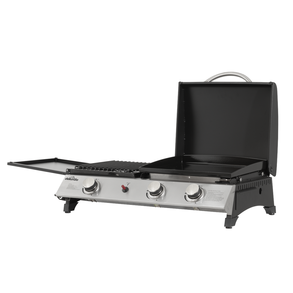 3 Burner Stainless Steel Portable Gas Plancha/Grill 8.5kW DG276