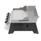 4 Burner Stainless Steel Portable Gas Plancha with Warming Rack 10kW DG277