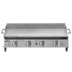4 Burner Stainless Steel Portable Gas Plancha with Warming Rack 10kW DG277