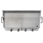 4 Burner Stainless Steel Portable Gas Plancha with Warming Rack 10kW DG277