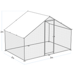 Walk-In Galvanized Steel Chicken Run with Roof Cover & PVC Coated Chicken Wire DG278