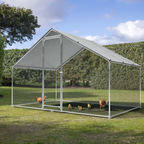 Walk-In Galvanized Steel Chicken Run with Roof Cover & PVC Coated Chicken Wire DG278