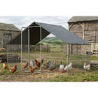 Walk-In Galvanized Steel Chicken Run with Roof Cover & PVC Coated Chicken Wire DG278