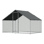 Walk-In Galvanized Steel Chicken Run with Roof Cover & PVC Coated Chicken Wire DG278
