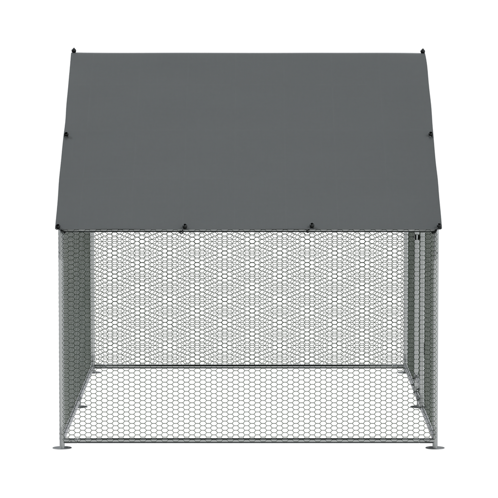 Walk-In Galvanized Steel Chicken Run with Roof Cover & PVC Coated Chicken Wire DG278