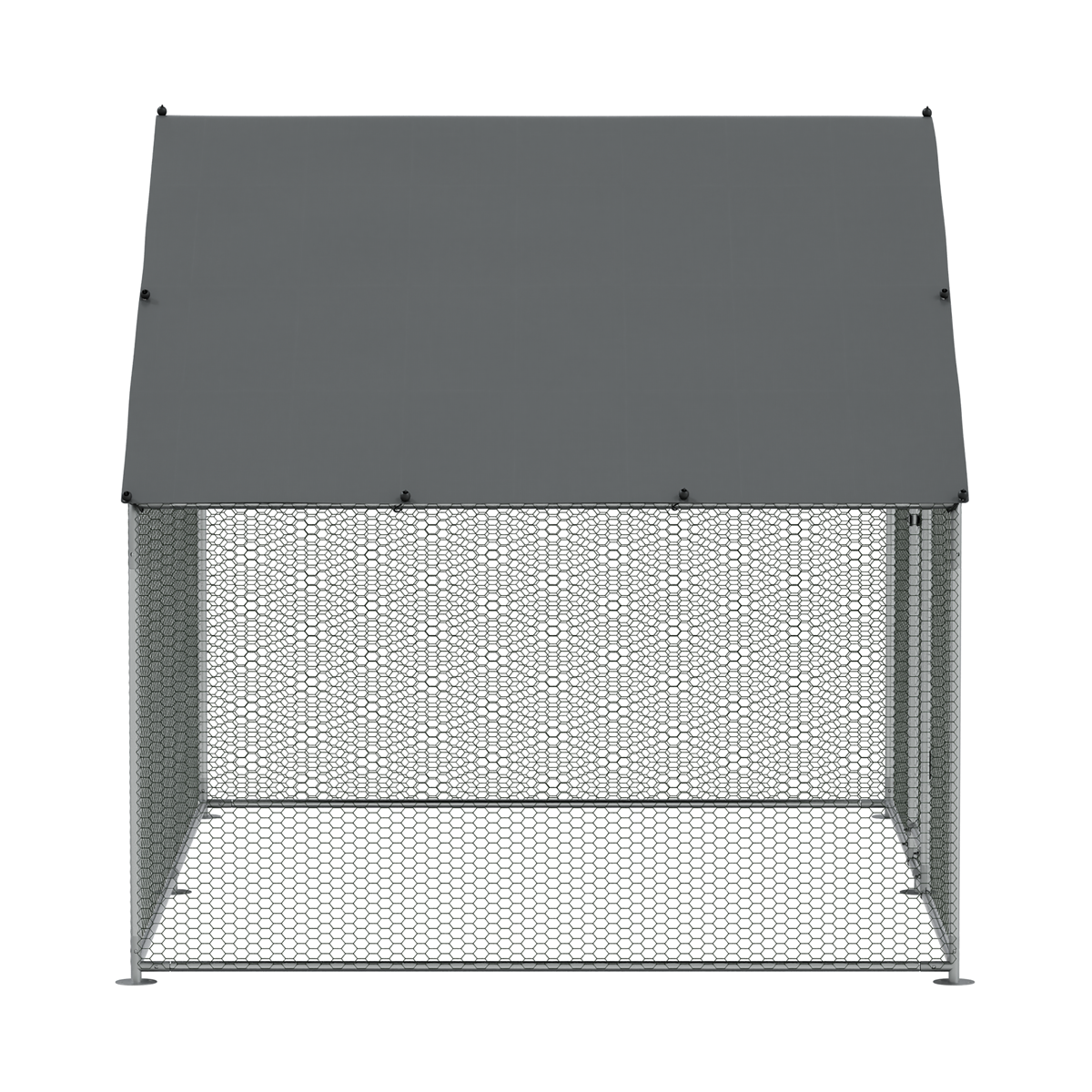 Walk-In Galvanized Steel Chicken Run with Roof Cover & PVC Coated Chicken Wire DG278