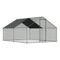 Walk-In Galvanized Steel Chicken Run with Roof Cover & PVC Coated Chicken Wire DG279