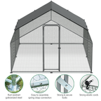 Walk-In Galvanized Steel Chicken Run with Roof Cover & PVC Coated Chicken Wire DG279