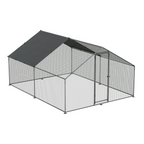 Walk-In Galvanized Steel Chicken Run with Roof Cover & PVC Coated Chicken Wire DG279