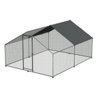 Walk-In Galvanized Steel Chicken Run with Roof Cover & PVC Coated Chicken Wire DG279