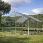 Walk-In Galvanized Steel Chicken Run with Roof Cover & PVC Coated Chicken Wire DG279