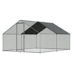 Walk-In Galvanized Steel Chicken Run with Roof Cover & PVC Coated Chicken Wire DG279