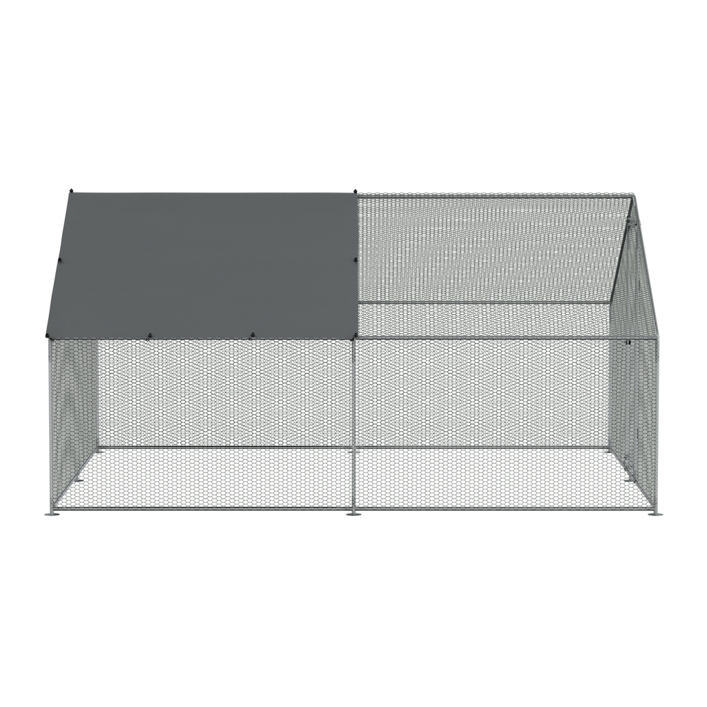 Walk-In Galvanized Steel Chicken Run with Roof Cover & PVC Coated Chicken Wire DG279