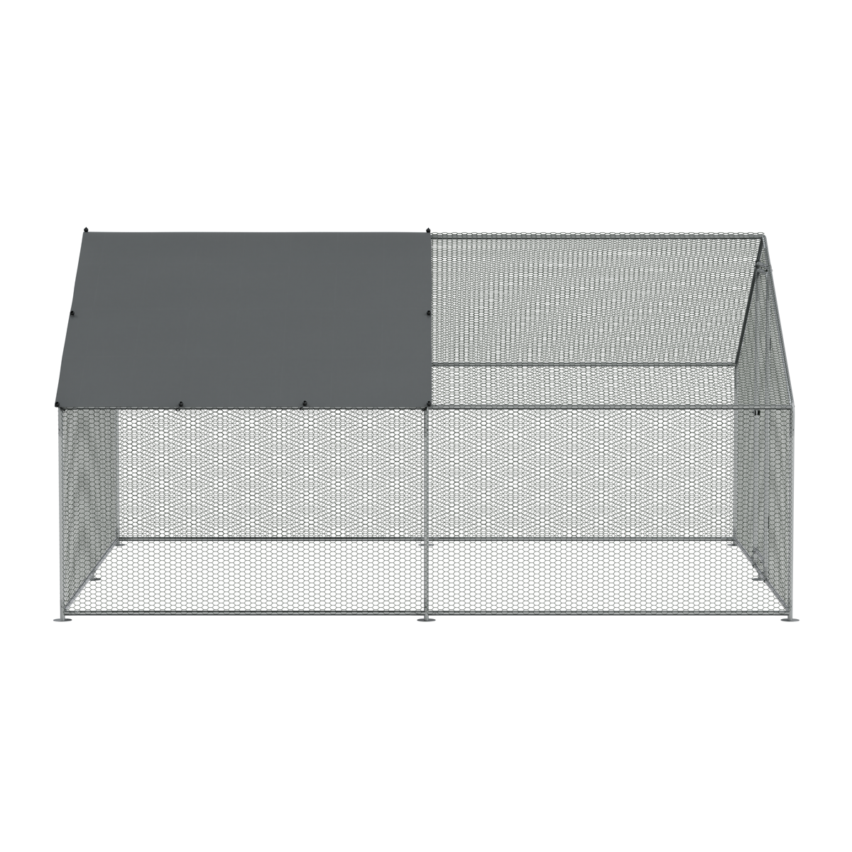 Walk-In Galvanized Steel Chicken Run with Roof Cover & PVC Coated Chicken Wire DG279