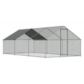 Walk-In Galvanized Steel Chicken Run with Roof Cover & PVC Coated Chicken Wire DG280