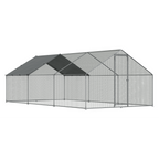 Walk-In Galvanized Steel Chicken Run with Roof Cover & PVC Coated Chicken Wire DG280