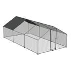 Walk-In Galvanized Steel Chicken Run with Roof Cover & PVC Coated Chicken Wire DG280