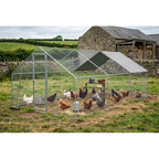 Walk-In Galvanized Steel Chicken Run with Roof Cover & PVC Coated Chicken Wire DG280