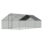 Walk-In Galvanized Steel Chicken Run with Roof Cover & PVC Coated Chicken Wire DG280