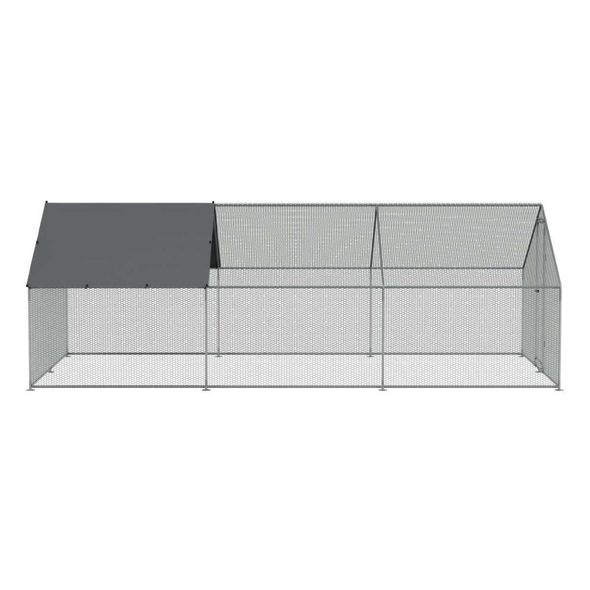 Walk-In Galvanized Steel Chicken Run with Roof Cover & PVC Coated Chicken Wire DG280