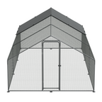 Walk-In Galvanized Steel Chicken Run with Roof Cover & PVC Coated Chicken Wire DG280