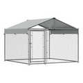 Galvanised Steel Dog Kennel with Roof Cover & Chain Link Fencing DG281