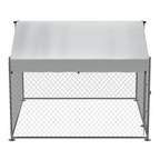 Galvanised Steel Dog Kennel with Roof Cover & Chain Link Fencing DG281