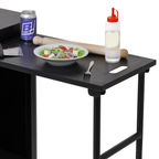 BBQ/Plancha Trolley with Cupboard, Extension Table & Utensil Hooks - Black DG282
