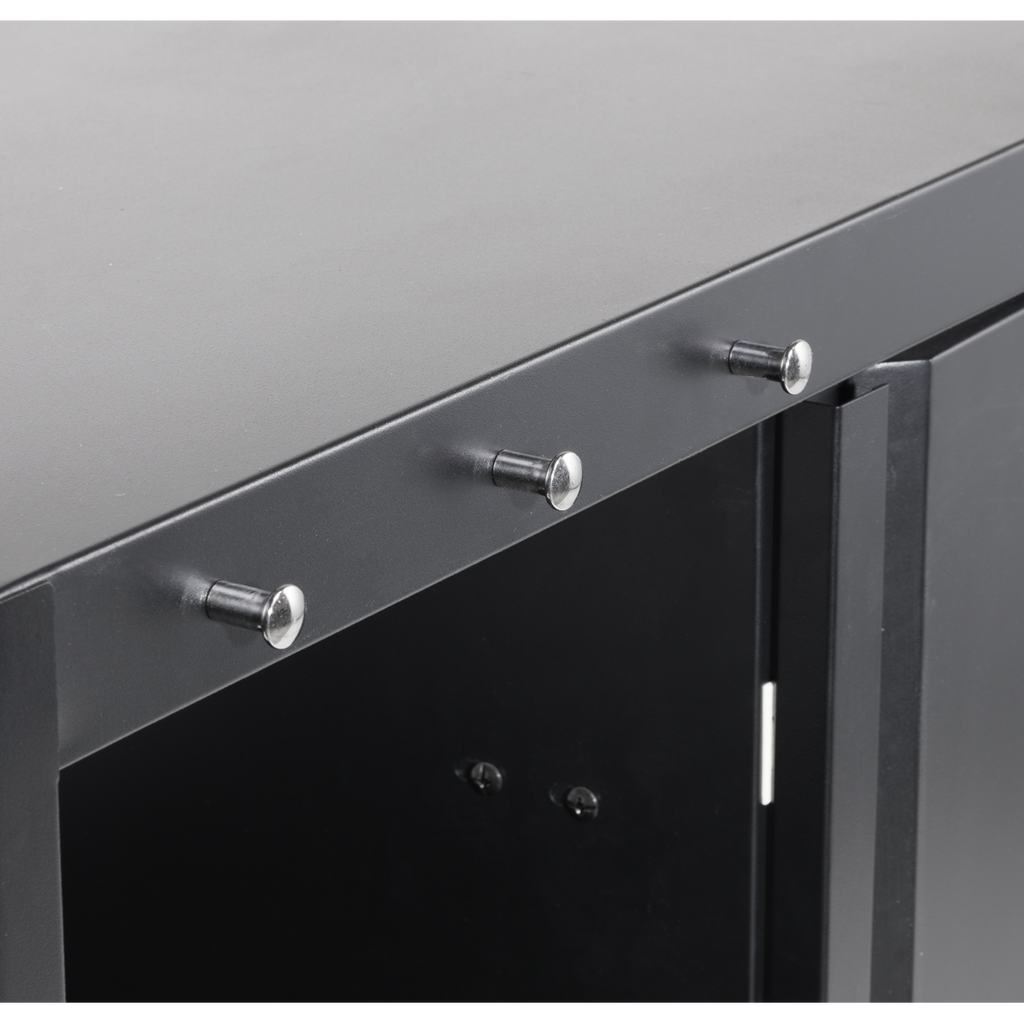 Dellonda BBQ/Plancha Trolley with Cupboard, Extension Table & Utensil Hooks - Black DG282